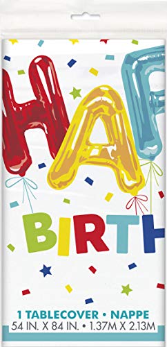 Kunststoff-Tischdecke - 2,13 m x 1,37m - Happy Balloon-Geburtstagsfeier Kunststoff-Tischdecke - 2,13 m x 1,37m - Happy Balloon-Geburtstagsfeier von Unique Party