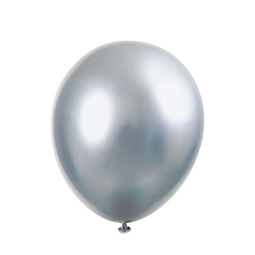 Latex-Platin-Luftballons - 28 cm - Silber - 6er-Pack von Unique