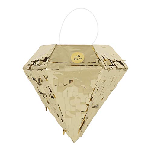 Mini Goldfolie Diamant-Pinata-Geschenkdekoration von Unique Party Supplies