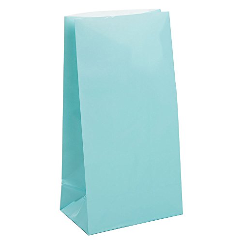 Partytaschen aus Papier - Hellblau - 12er-Pack von Unique Party