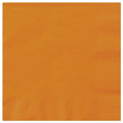Papierservietten - 16,5 cm - Orange - Packung mit 50 Stück von Unique Party