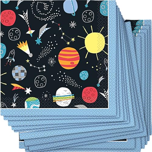 Papierservietten - 16,5 cm - Weltraum-Party - Packung mit 16 Stück von Unique