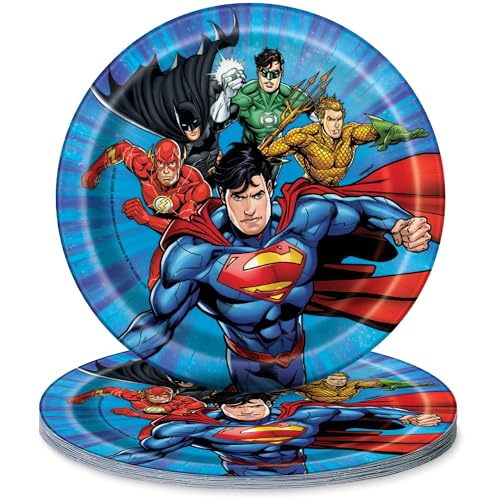 Pappteller - 18 cm - Justice League Party - Packung mit 8 Stück von Unique