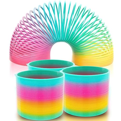Partygeschenke - Mini-Regenbogen-Federspielzeug aus Kunststoff - 8er-Pack von Unique