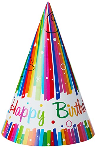 Unique Partyhüte - Regenbogenbänder, Mehrfarbig, Geburtstagsparty - 8er-Pack von Unique