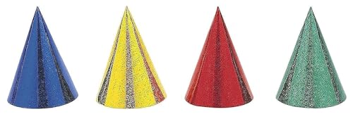 Partyhüte - farbig sortiert - 8er-Pack von Unique Party Supplies