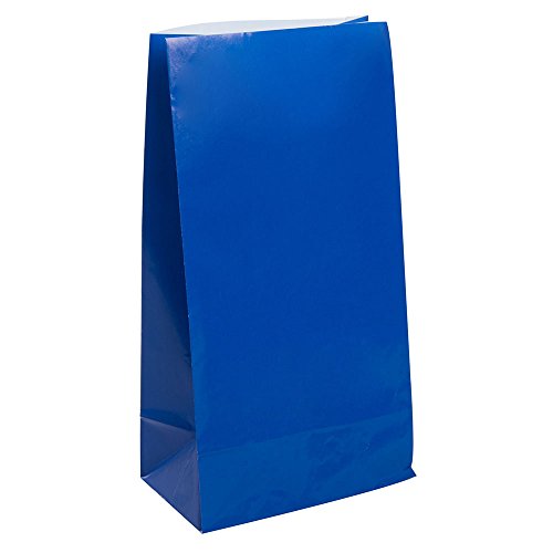 Partytaschen aus Papier - Königsblau - 12er-Pack von Unique