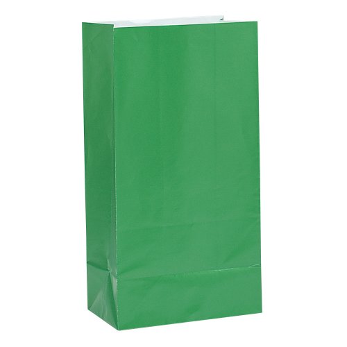 Partytaschen aus Papier - Waldgrün - 12er-Pack von Unique Party