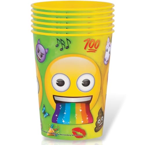 Plastikbecher - 473 ml - Regenbogen-Spaß-Emoji-Party von Unique Party