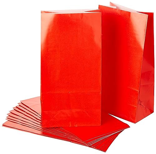 Rote Papiertüten (Packung mit 12) von Unique Party