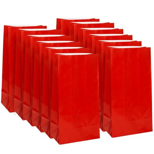 Rote Papiertüten (Packung mit 12) von Unique Party