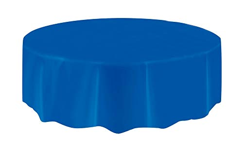 Runde Kunststoff-Tischdecke - 2,13 m - Königsblau von Unique