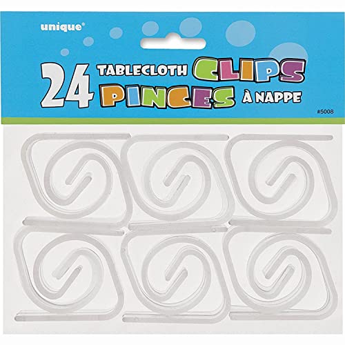 Transparente Kunststoff-Tischtuchklammern - Packung mit 24 Stück Transparente Kunststoff-Tischtuchklammern - Packung mit 24 Stück von Unique
