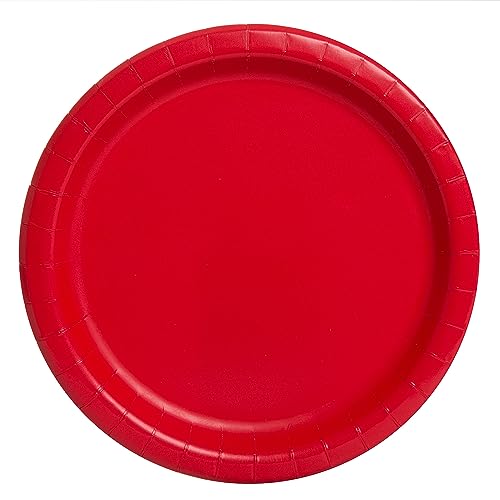 Unique Party Supplies Party 31454EU Umweltfreundliche Pappteller-18 cm-Rot Farbe-Packung mit 20 Stück, Red von Unique