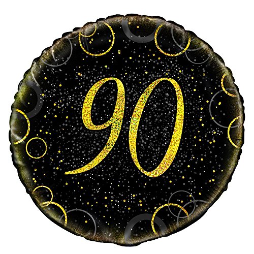 Unique Party 55840 45,7 cm Glitz Gold Folie zum 90. Geburtstag Ballon von Unique Party