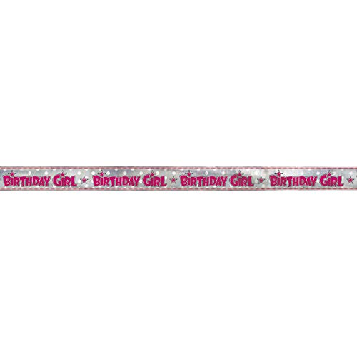 Unique Party 92187lf 12 ft Folie Rosa gestreift Birthday Girl Banner von Unique Party