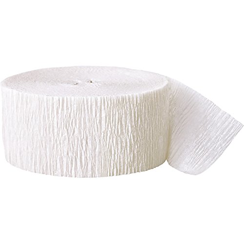 Unique Party Krepppapier Band-Rolle (24,5m) (Einheitsgröße) (Weiß) von Unique Party