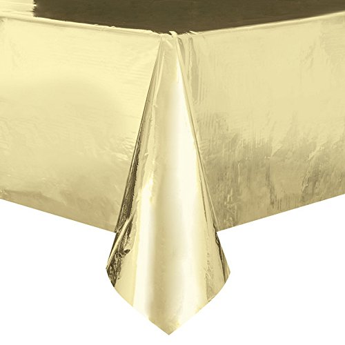 Unique Party Rechteckige Folien-Kunststoff Tischdecke (1.37 x 2.74m) (Gold) von Unique Party Supplies