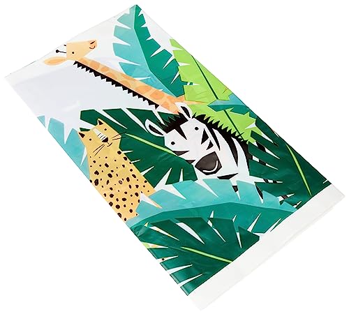 Unique Party Supplies - 2,13 m x 1,37 m - Tiersafari-Party Animal Safari Plastic Tablecover - 1 Pc Multicolour von Unique