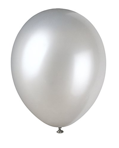 Unique Party Supplies 80067 Perlenbesetzte Latex-Party-Luftballons - 30 cm - Silber - 8er-Packung von Unique