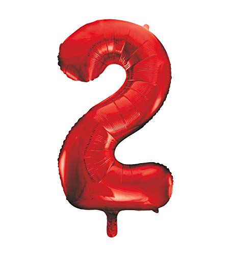 Unique Party Supplies 55852 Riesenzahl 2 Luftballon - 86 cm - Rot Unique Party Supplies 55852 Riesenzahl 2 Luftballon - 86 cm - Rot von Unique