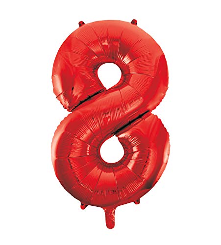 Riesenzahl 8 Luftballon - 86 cm - Rot von Unique