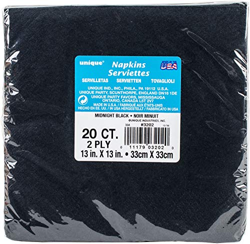 Papierservietten - 16,5 cm - Schwarz - Packung mit 20 Stück Papierservietten - 16,5 cm - Schwarz - Packung mit 20 Stück von Unique