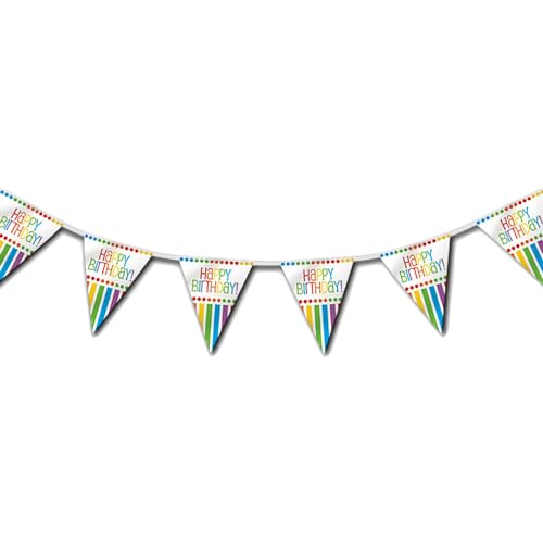 Geburtstagswimpel - 3,6 m - Regenbogen-Party von Unique