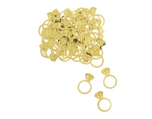 Folien-Gold-Diamantring-Konfetti - 14 g von Unique Party