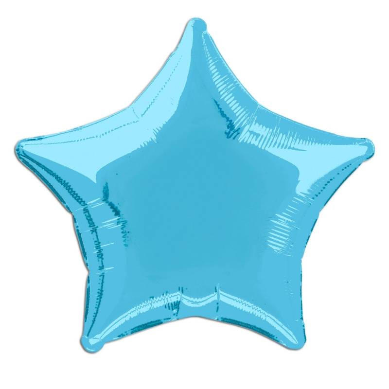 Folienballon blau als Stern 45 cm, einfarbig, ideal zum Beschriften von Unique Party