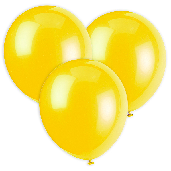 Gelbe Luftballons aus Latex für Spiele und Deko, 30cm, 10 Stück von Unique Party