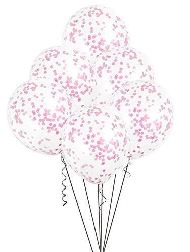 Konfetti-Luftballons - 30 cm - Dunkelrosa - 6er-Pack von Unique