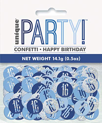 Konfetti zum 16. Geburtstag - 14 g - Glitzer Blau & Silber Geburtstag Konfetti zum 16. Geburtstag - 14 g - Glitzer Blau & Silber Geburtstag von Unique
