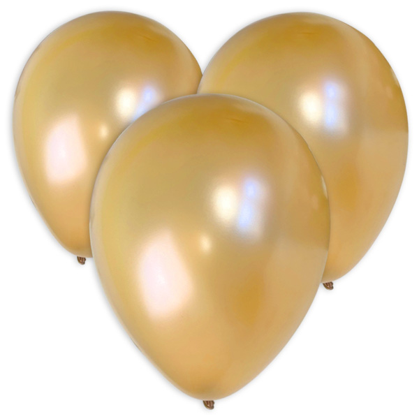 Latex-Ballons perlmuttfarben Champagne Gold, 8 Stück, für Helium von Unique Party