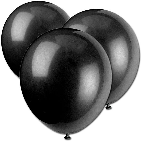 Luftballons schwarz 10 Stk., 30 cm von Unique Party