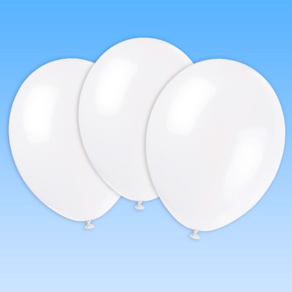 Luftballons weiß im 10er Pack, 30cm von Unique Party