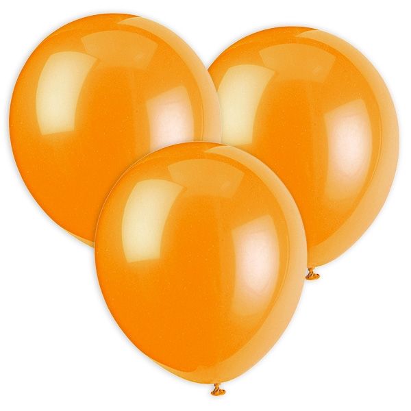Orange Luftballons, 30cm, 10 Stück aus Latex, ideal für Heliumfüllung von Unique Party