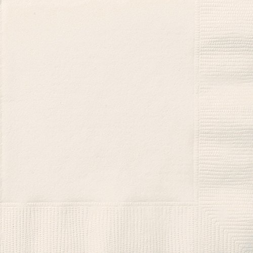Papierservietten - 16,5 cm - Elfenbein - Packung mit 50 Stück von Unique Party