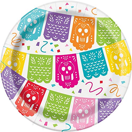 Pappteller - 18 cm - Mexikanisches Fiesta-Thema - Packung mit 8 Stück von Unique Party