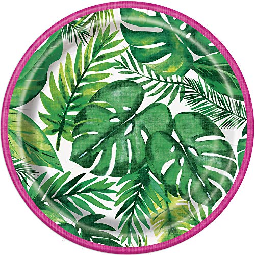 Pappteller - 18 cm - Tropische Luau-Party - Packung mit 8 Stück von Unique Party