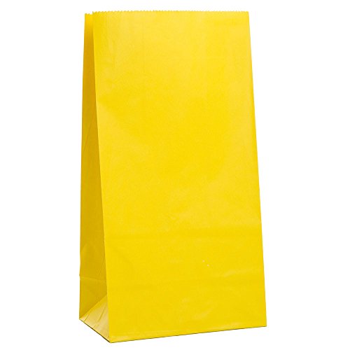Partytaschen aus Papier - Gelb - 12er-Pack von Unique Party