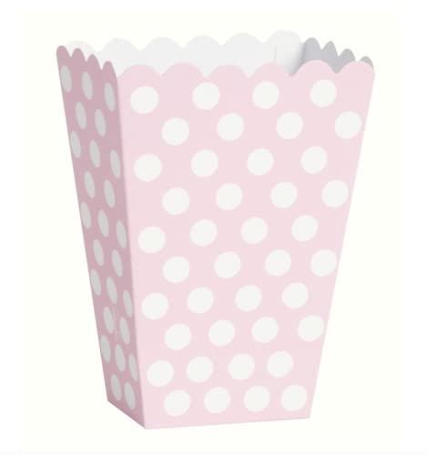 Popcorn Schachteln mit Pünktchenmuster - Hellrosa - 8er-Pack von Unique