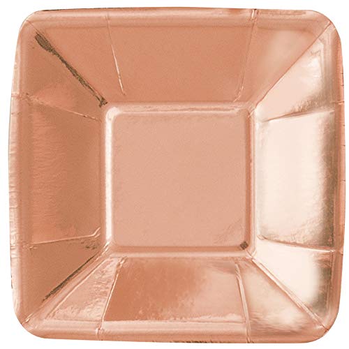 Quadratische Vorspeisenteller aus Papier - 12 cm - Roségold-Folie - Packung mit 8 Stück Quadratische Vorspeisenteller aus Papier - 12 cm - Roségold-Folie - Packung mit 8 Stück von Unique Party