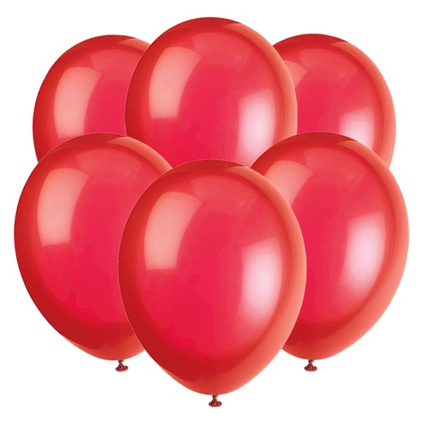 Rote Luftballons, 30cm, 10 Stück von Unique Party