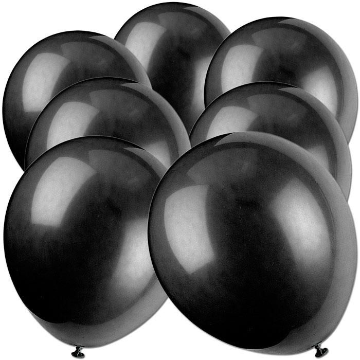 Schwarze Luftballons aus Latex, für Heliumfüllung geeignet, 50 Stück von Unique Party