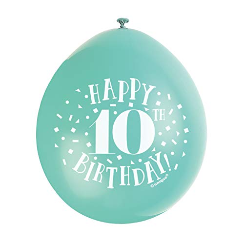 Latex-Luftballons zum 10. Geburtstag - 23 cm - 10er-Pack von Unique