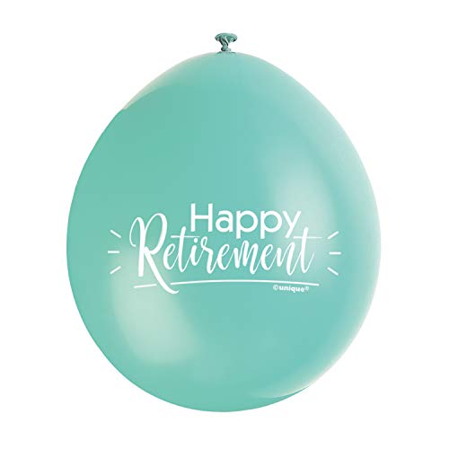 Latex-Pensionierungs-Luftballons - 23 cm - "Happy Retirement" - Verschiedene Farben - 10er-Pack von Unique Party