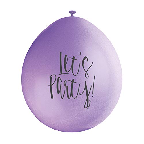 Latex-Party-Luftballons - 23 cm - "Let's Party!" - Verschiedene Farben - 10er-Pack von Unique