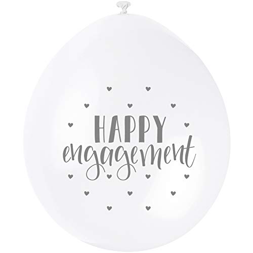Latex-Verlobungs-Luftballons - 23 cm - "Happy Engagement" - 10er-Pack von Unique Party