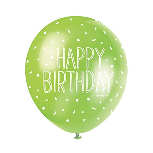 Perlmutt-glänzende Latex-Geburtstags-Luftballons - 30 cm - Verschiedene Farben - 5er-Pack von Unique